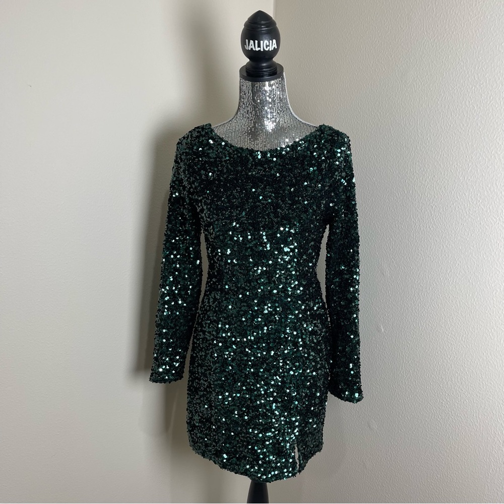 Mable Green Sequin Mini Dress - Gem
